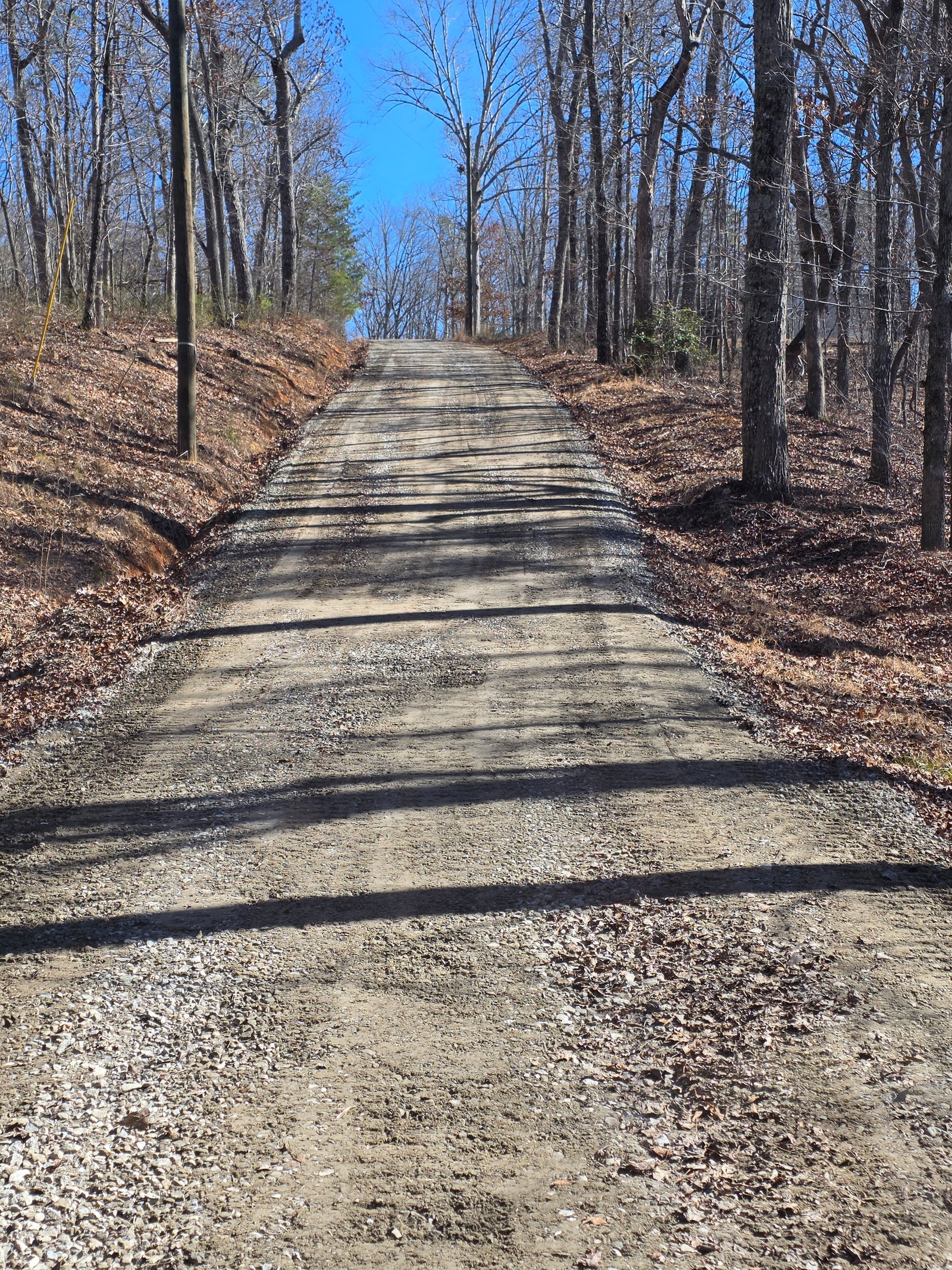 Driveway after grading and gravel repair in North Georgia